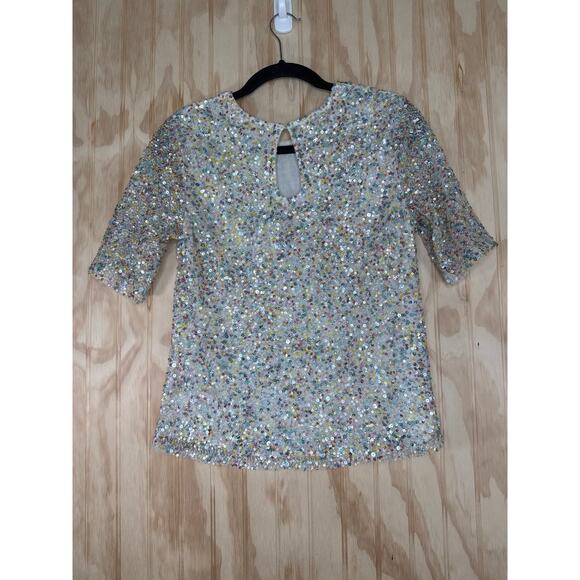 Varun Bahl Sequin, Party, Holiday Festive Glam Y2K Bold Shirt Size Small - Picture 6 of 8
